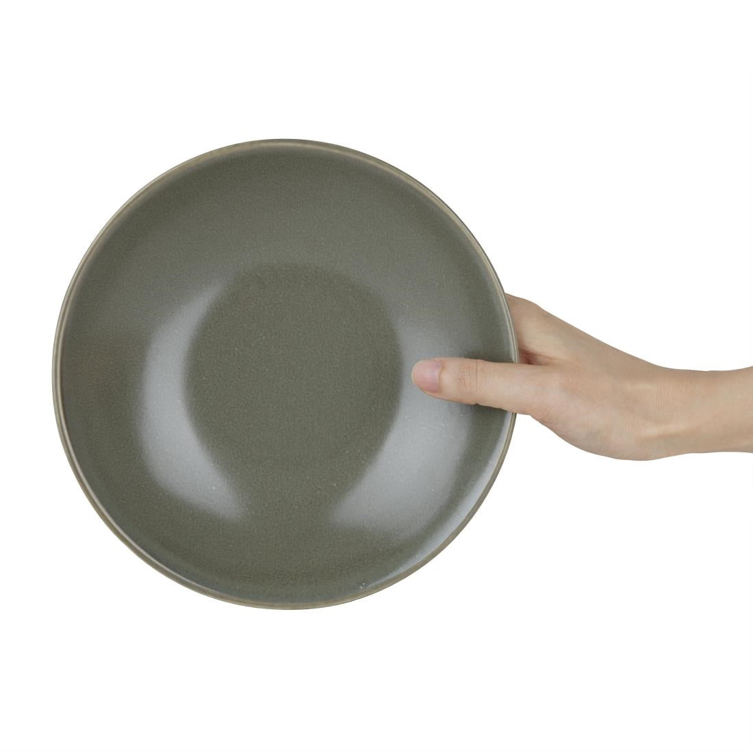 FC710 Olympia Build-a-Bowl Green Flat Bowls 190mm (Pack of 6) JD Catering Equipment Solutions Ltd