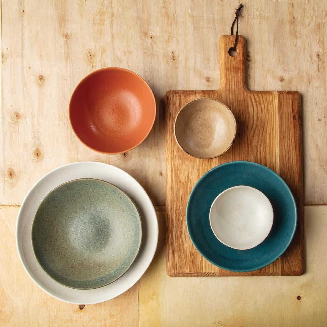 FC722 Olympia Build-a-Bowl Blue Flat Bowls 190mm (Pack of 6) JD Catering Equipment Solutions Ltd