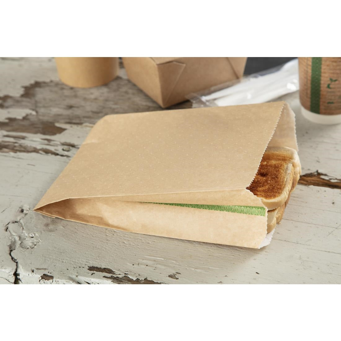 FC898 Vegware Compostable Therma Paper Hot Food Bags 292 x 127mm (Pack of 500) JD Catering Equipment Solutions Ltd