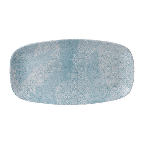 FD899 Churchill Med Tiles Oblong Plates Aquamarine 352x187mm (Pack of 6) JD Catering Equipment Solutions Ltd