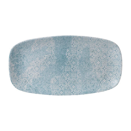FD899 Churchill Med Tiles Oblong Plates Aquamarine 352x187mm (Pack of 6) JD Catering Equipment Solutions Ltd