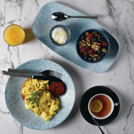 FD899 Churchill Med Tiles Oblong Plates Aquamarine 352x187mm (Pack of 6) - JD Catering Equipment Solutions Ltd