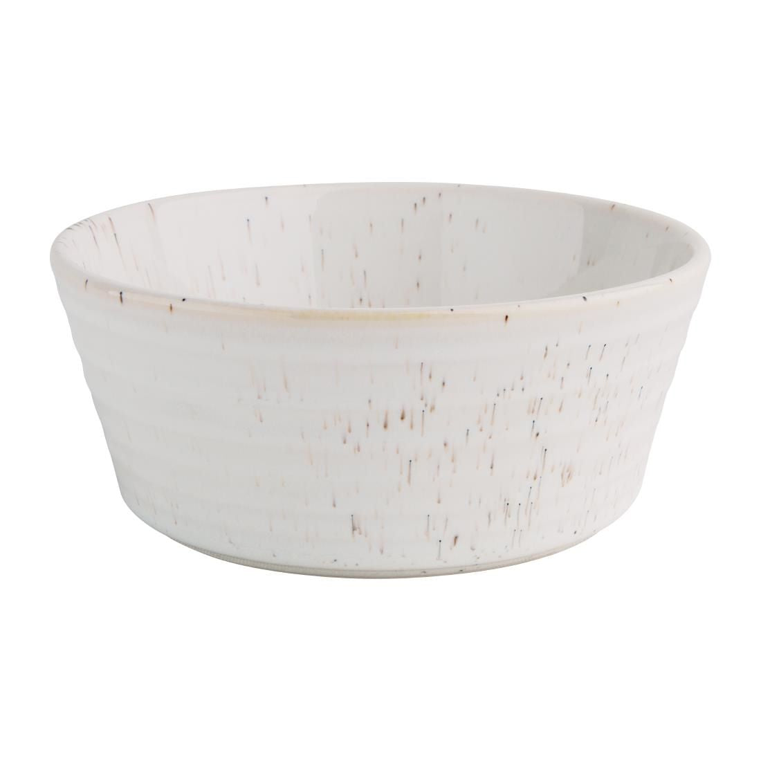FD900 Olympia Cavolo Flat Round Bowls White Speckle 143mm (Pack of 6) JD Catering Equipment Solutions Ltd