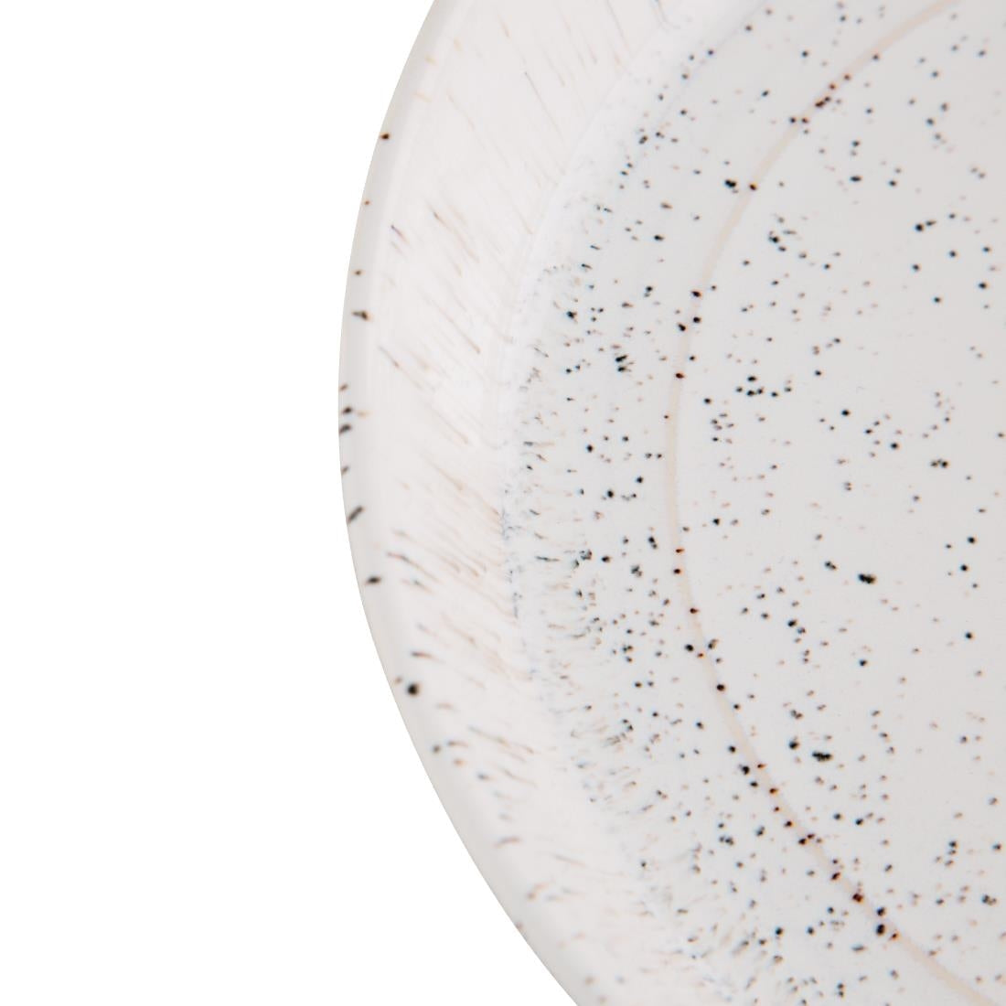 FD901 Olympia Cavolo Flat Round Bowls White Speckle 220mm (Pack of 4) JD Catering Equipment Solutions Ltd