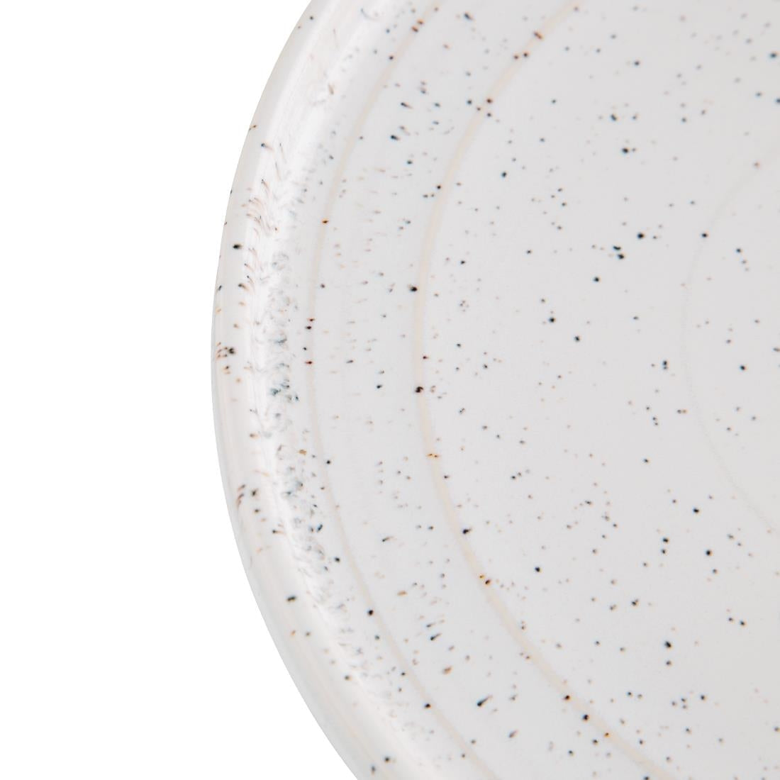 FD902 Olympia Cavolo Flat Round Plates White Speckle 180mm (Pack of 6) JD Catering Equipment Solutions Ltd