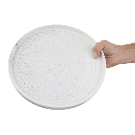 FD904 Olympia Cavolo Flat Round Plates White Speckle 270mm (Pack of 4) - JD Catering Equipment Solutions Ltd