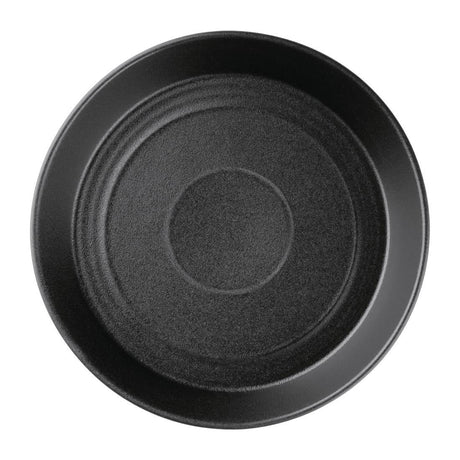 FD907 Olympia Cavolo Flat Round Bowls Textured Black 220mm (Pack of 4) - JD Catering Equipment Solutions Ltd