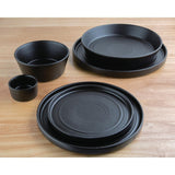 FD907 Olympia Cavolo Flat Round Bowls Textured Black 220mm (Pack of 4) JD Catering Equipment Solutions Ltd