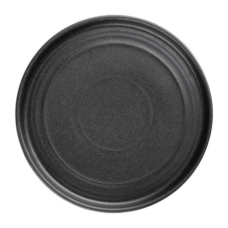 FD908 Olympia Cavolo Flat Round Plates Textured Black 180mm (Pack of 6) JD Catering Equipment Solutions Ltd