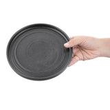 FD908 Olympia Cavolo Flat Round Plates Textured Black 180mm (Pack of 6) JD Catering Equipment Solutions Ltd