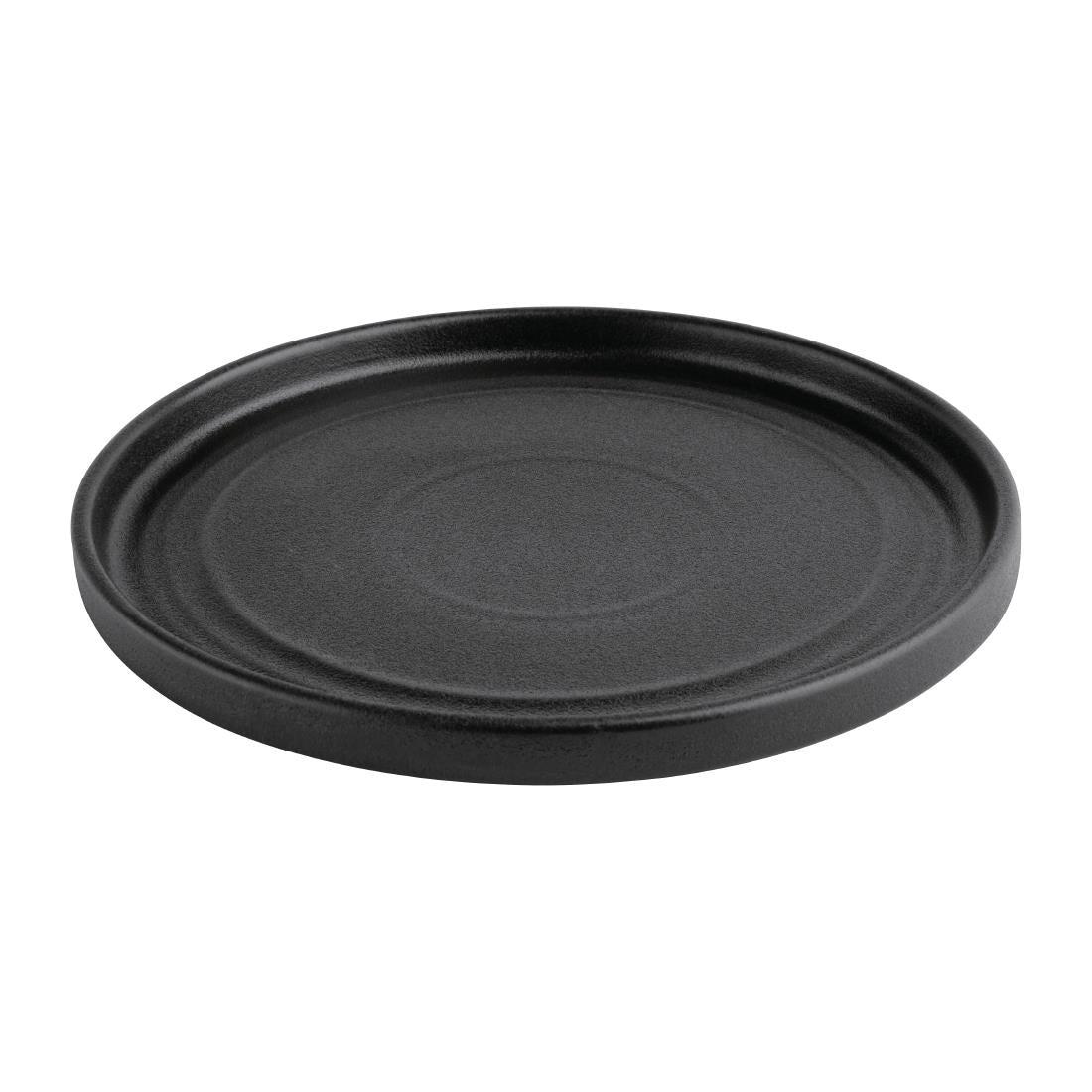 FD908 Olympia Cavolo Flat Round Plates Textured Black 180mm (Pack of 6) JD Catering Equipment Solutions Ltd