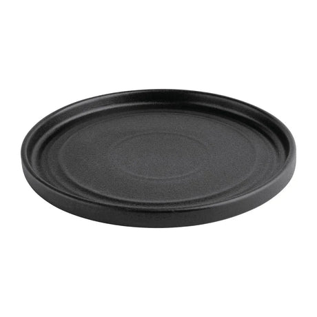 FD908 Olympia Cavolo Flat Round Plates Textured Black 180mm (Pack of 6) - JD Catering Equipment Solutions Ltd