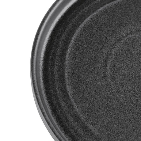FD909 Olympia Cavolo Flat Round Plates Textured Black 220mm (Pack of 6) - JD Catering Equipment Solutions Ltd