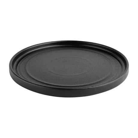 FD909 Olympia Cavolo Flat Round Plates Textured Black 220mm (Pack of 6) - JD Catering Equipment Solutions Ltd