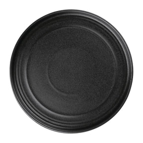 FD909 Olympia Cavolo Flat Round Plates Textured Black 220mm (Pack of 6) - JD Catering Equipment Solutions Ltd