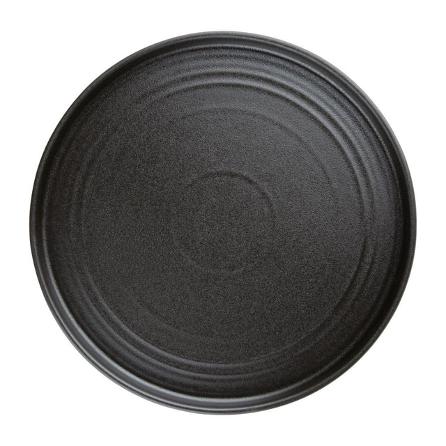 FD910 Olympia Cavolo Textured Black Flat Round Plates 270mm (Pack of 4) JD Catering Equipment Solutions Ltd