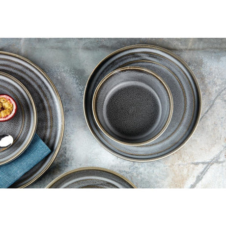 FD921 Olympia Cavolo Charcoal Dusk Flat Round Plates 220mm (Pack of 6) - JD Catering Equipment Solutions Ltd