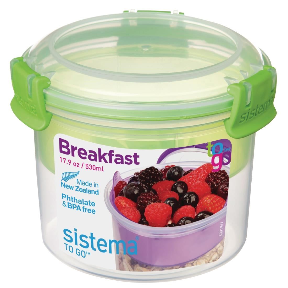 FD975 Sistema KLIP IT Dual Cereal and Yoghurt Container 530ml JD Catering Equipment Solutions Ltd