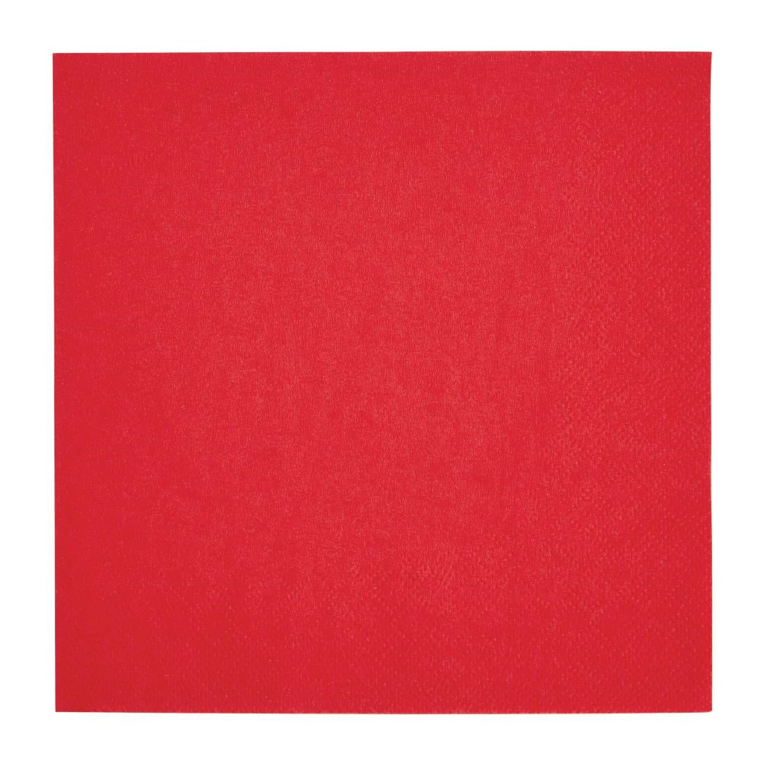 FE222 Fiesta Recyclable Lunch Napkin Red 33x33cm 2ply 1/4 Fold (Pack of 2000) JD Catering Equipment Solutions Ltd