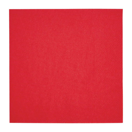 FE222 Fiesta Recyclable Lunch Napkin Red 33x33cm 2ply 1/4 Fold (Pack of 2000) JD Catering Equipment Solutions Ltd