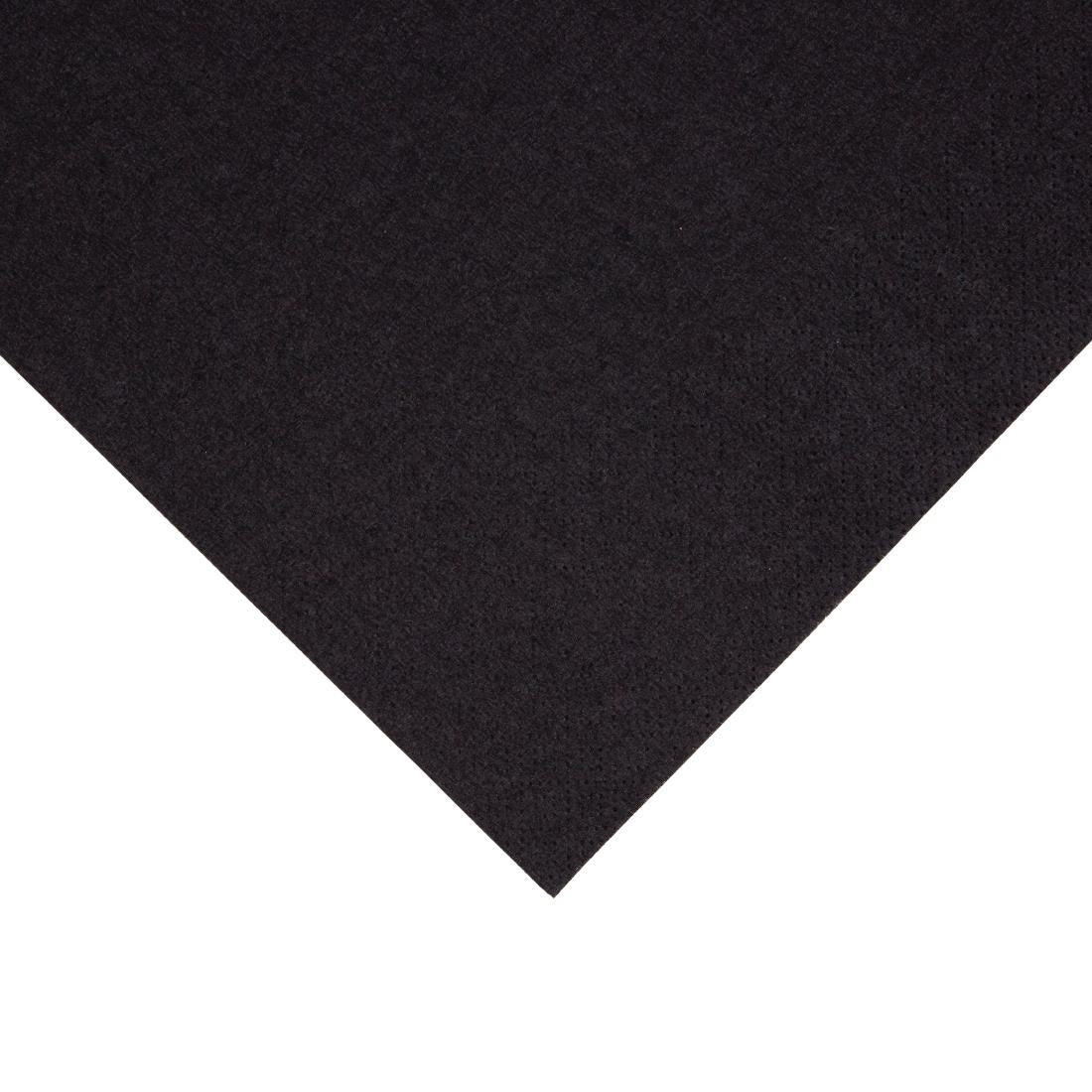 FE225 Fiesta Recyclable Lunch Napkin Black 33x33cm 2ply 1/4 Fold (Pack of 2000) JD Catering Equipment Solutions Ltd