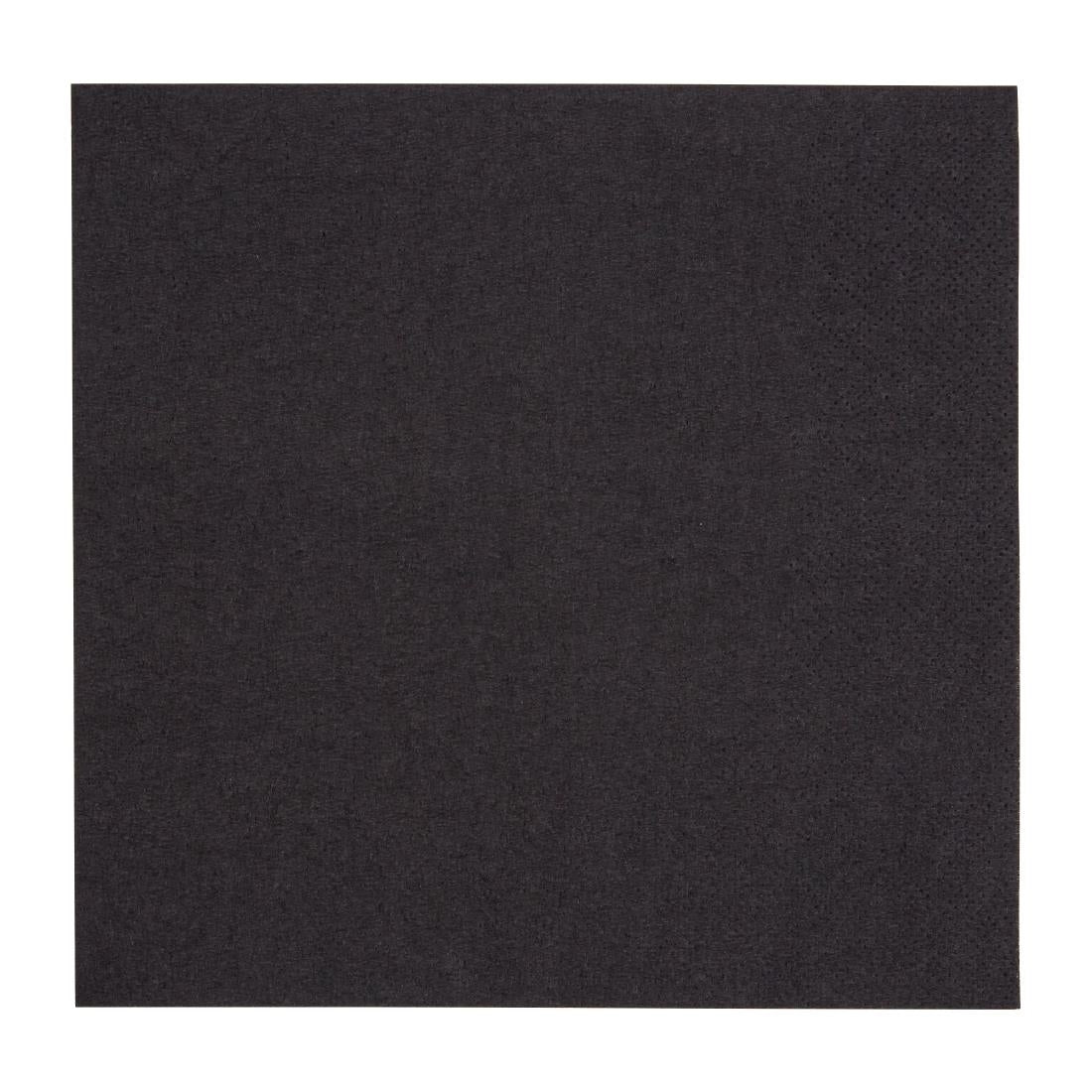 FE225 Fiesta Recyclable Lunch Napkin Black 33x33cm 2ply 1/4 Fold (Pack of 2000) JD Catering Equipment Solutions Ltd