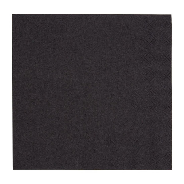 FE225 Fiesta Recyclable Lunch Napkin Black 33x33cm 2ply 1/4 Fold (Pack of 2000) JD Catering Equipment Solutions Ltd