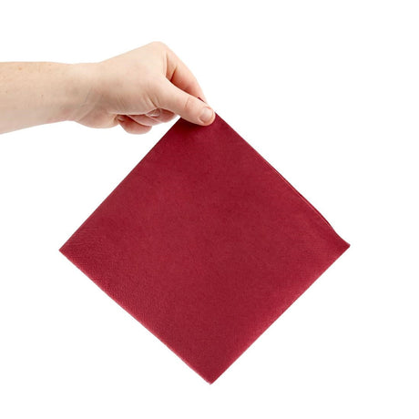 FE237 Fiesta Recyclable Dinner Napkin Bordeaux 40x40cm 2ply 1/4 Fold (Pack of 2000) JD Catering Equipment Solutions Ltd