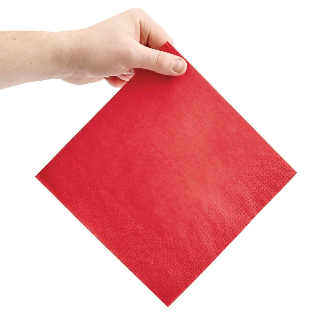 FE238 Fiesta Recyclable Dinner Napkin Red 40x40cm 2ply 1/4 Fold (Pack of 2000) JD Catering Equipment Solutions Ltd