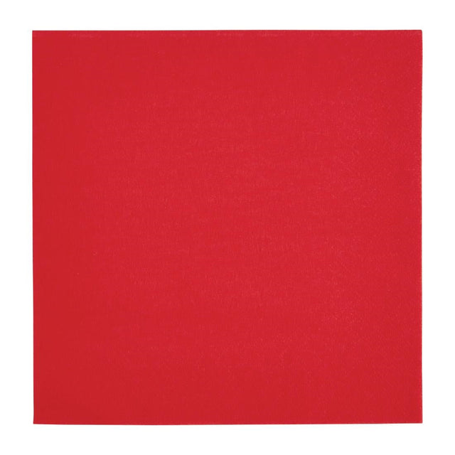 FE238 Fiesta Recyclable Dinner Napkin Red 40x40cm 2ply 1/4 Fold (Pack of 2000) JD Catering Equipment Solutions Ltd