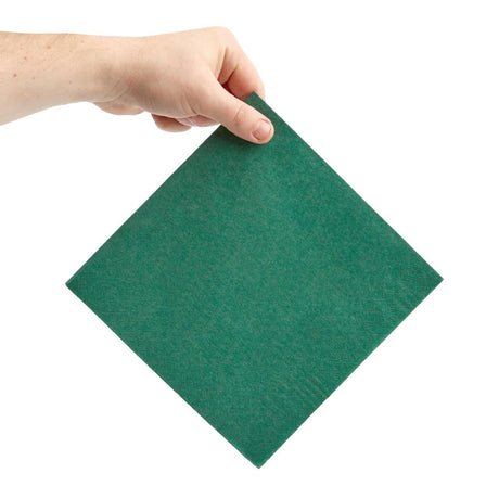 FE239 Fiesta Recyclable Dinner Napkin Dark Green 40x40cm 2ply 1/4 Fold (Pack of 2000) JD Catering Equipment Solutions Ltd