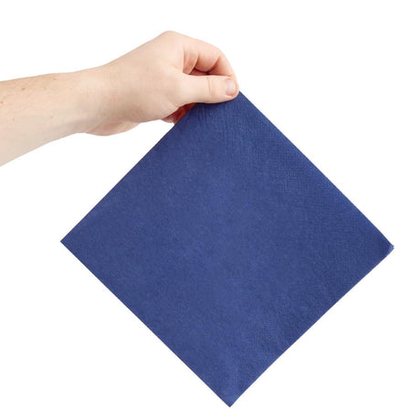 FE240 Fiesta Recyclable Dinner Napkin Dark Blue 40x40cm 2ply 1/4 Fold (Pack of 2000) JD Catering Equipment Solutions Ltd