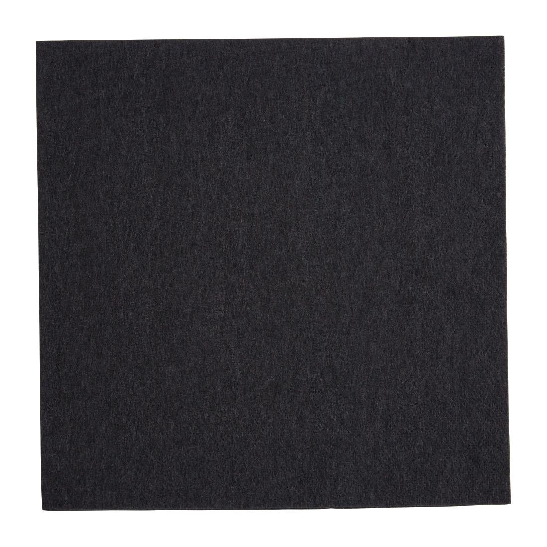 FE241 Fiesta Recyclable Dinner Napkin Black 40x40cm 2ply 1/4 Fold (Pack of 2000) JD Catering Equipment Solutions Ltd