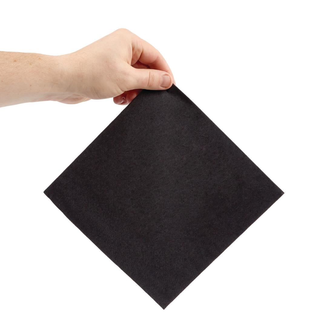 FE241 Fiesta Recyclable Dinner Napkin Black 40x40cm 2ply 1/4 Fold (Pack of 2000) JD Catering Equipment Solutions Ltd