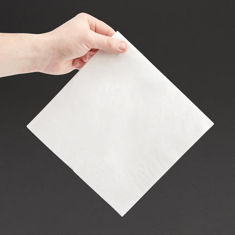 FE251 Fiesta Recyclable Dinner Napkin White 40x40cm 3ply 1/4 Fold (Pack of 1000) JD Catering Equipment Solutions Ltd