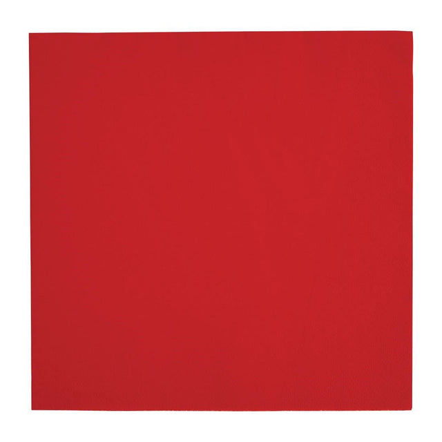 FE254 Fiesta Recyclable Dinner Napkin Red 40x40cm 3ply 1/4 Fold (Pack of 1000) JD Catering Equipment Solutions Ltd