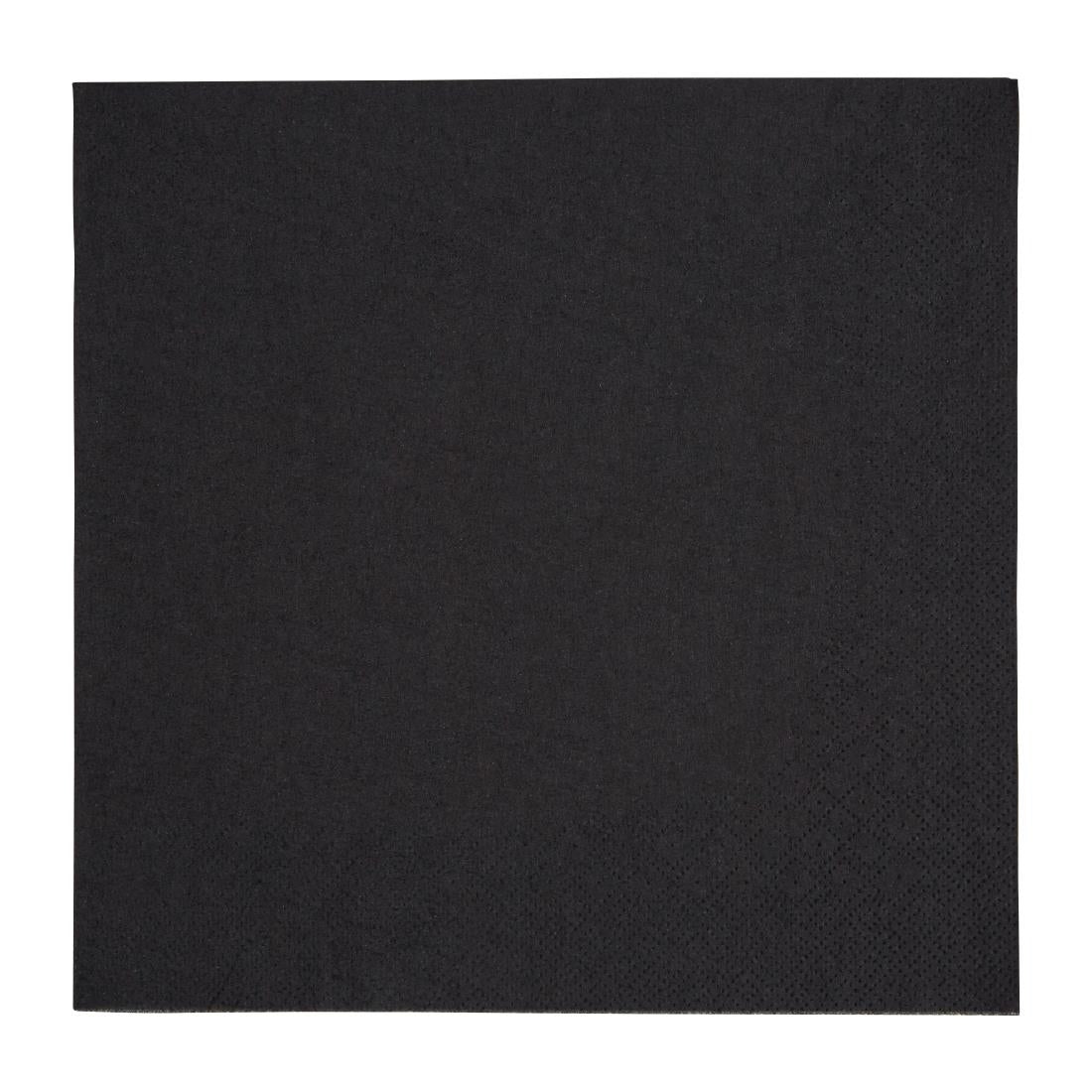 FE257 Fiesta Recyclable Dinner Napkin Black 40x40cm 3ply 1/4 Fold (Pack of 1000) JD Catering Equipment Solutions Ltd