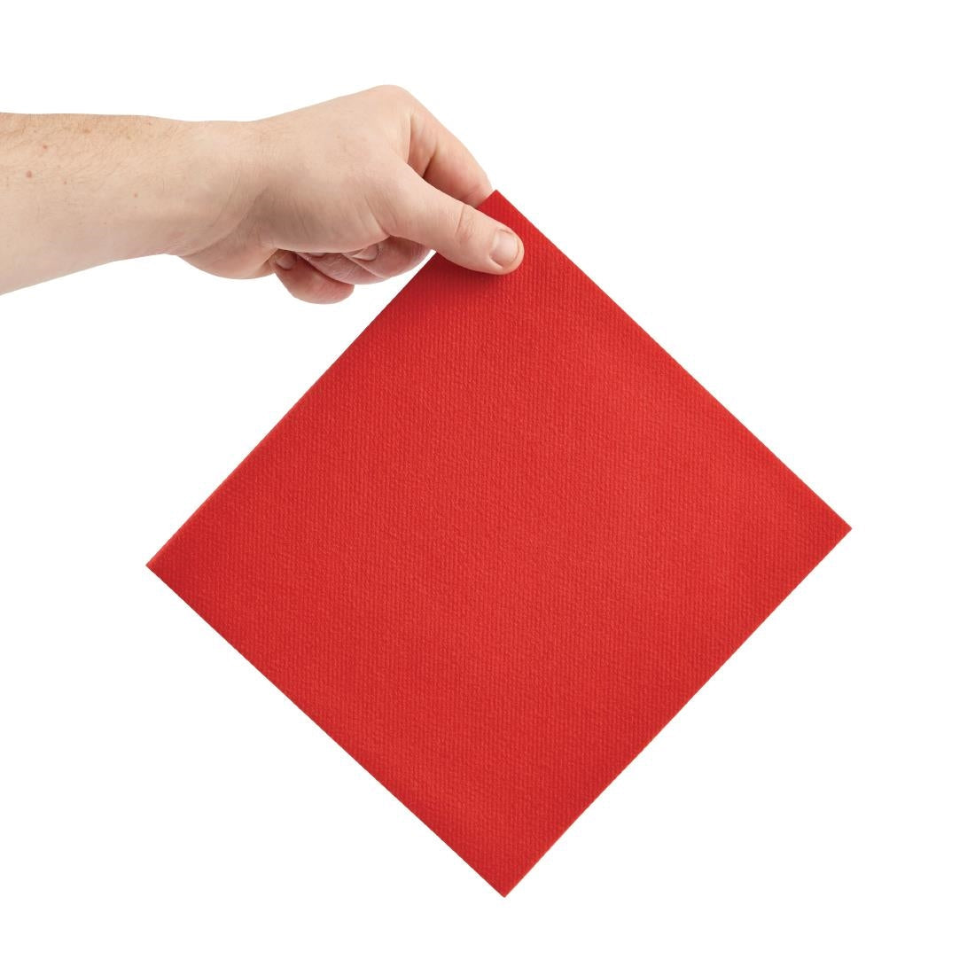 FE267 Fiesta Recyclable Premium Tablin Dinner Napkin Red 40x40cm Airlaid 1/4 Fold (Pack of 500) JD Catering Equipment Solutions Ltd