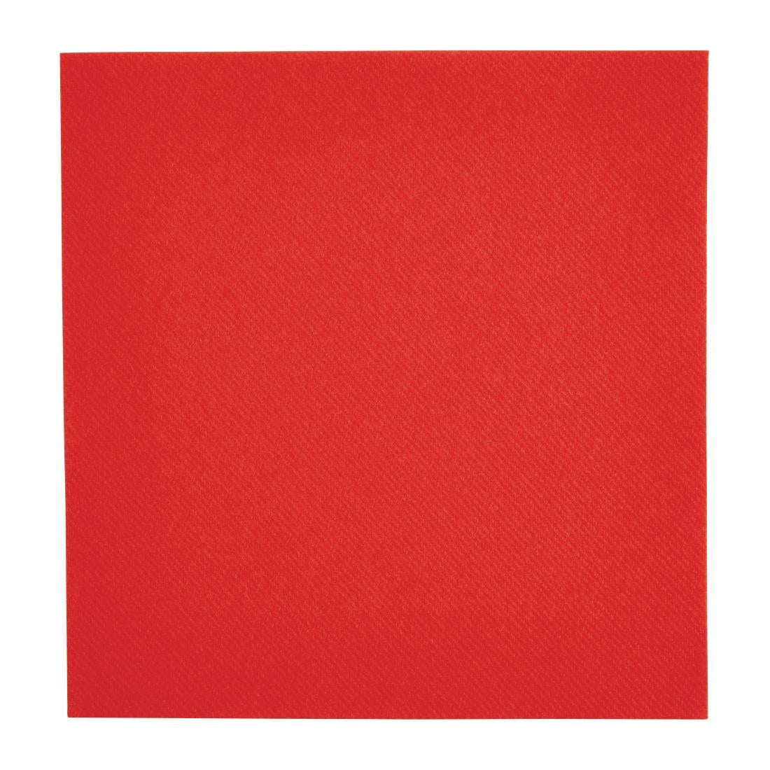 FE267 Fiesta Recyclable Premium Tablin Dinner Napkin Red 40x40cm Airlaid 1/4 Fold (Pack of 500) JD Catering Equipment Solutions Ltd