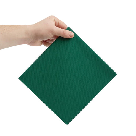 FE268 Fiesta Recyclable Premium Tablin Dinner Napkin Dark Green 40x40cm Airlaid 1/4 Fold (Pk 500) JD Catering Equipment Solutions Ltd