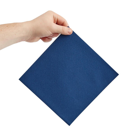 FE269 Fiesta Recyclable Premium Tablin Dinner Napkin Dark Blue 40x40cm Airlaid 1/4 Fold (Pk 500) JD Catering Equipment Solutions Ltd