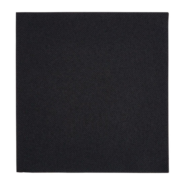 FE270 Fiesta Recyclable Premium Tablin Dinner Napkin Black 40x40cm Airlaid 1/4 Fold (Pack of 500) JD Catering Equipment Solutions Ltd