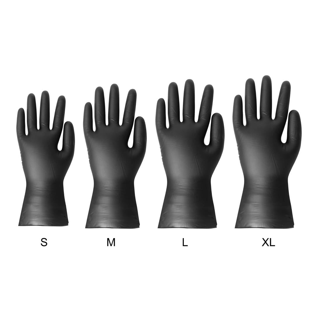 FJ748-L Hygiplas Vinyl Black Powder Free Glove L - pack 100 JD Catering Equipment Solutions Ltd