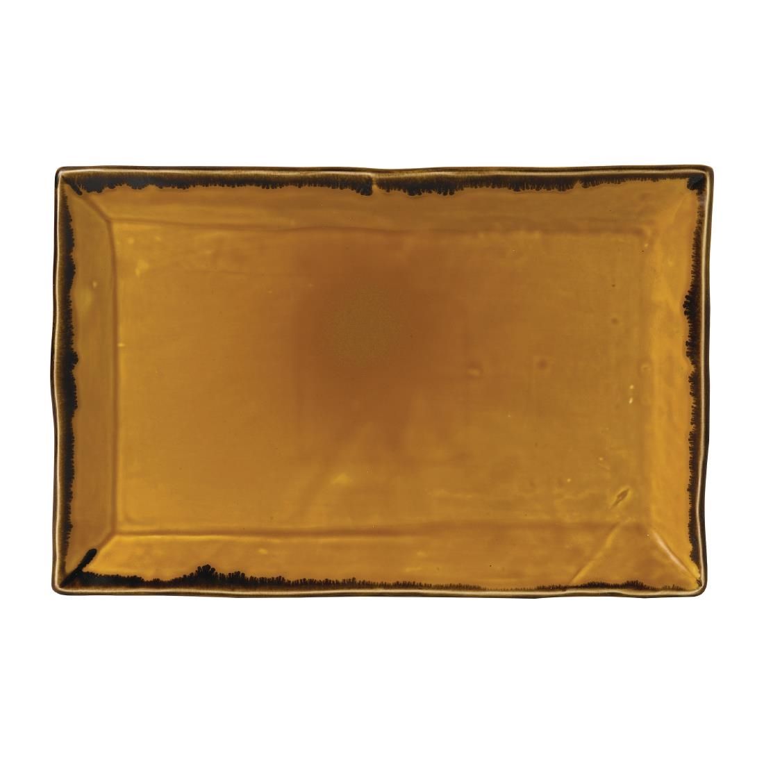 FJ782 Dudson Harvest Dudson Mustard Rectangular Tray 345mm (Pack of 6) JD Catering Equipment Solutions Ltd