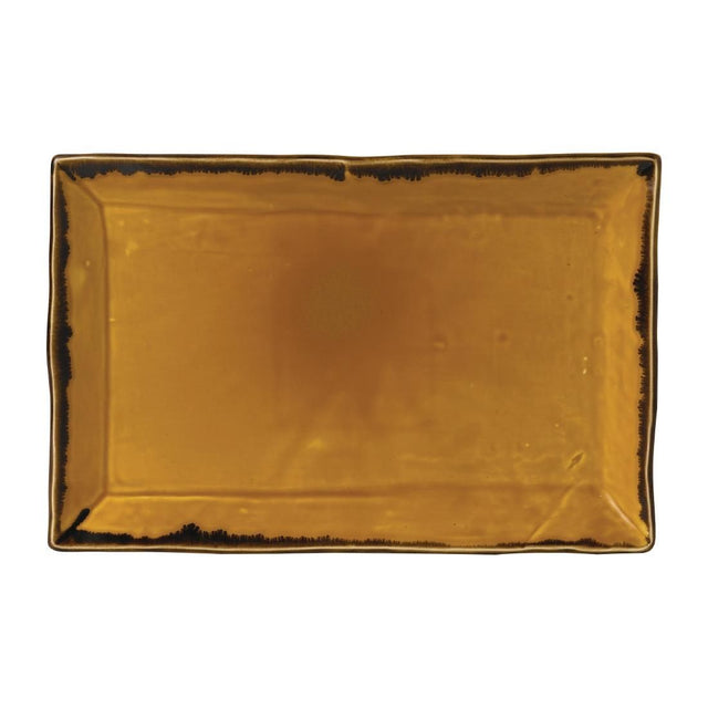 FJ782 Dudson Harvest Dudson Mustard Rectangular Tray 345mm (Pack of 6) JD Catering Equipment Solutions Ltd