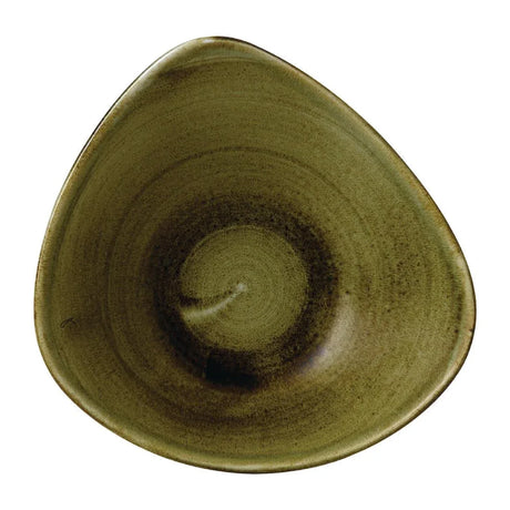 FJ933 Stonecast Plume Olive Triangle Bowl 21oz (Pack of 12) - JD Catering Equipment Solutions Ltd