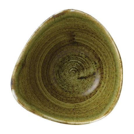 FJ934 Stonecast Plume Olive Triangle Bowl 9oz (Pack of 12) - JD Catering Equipment Solutions Ltd
