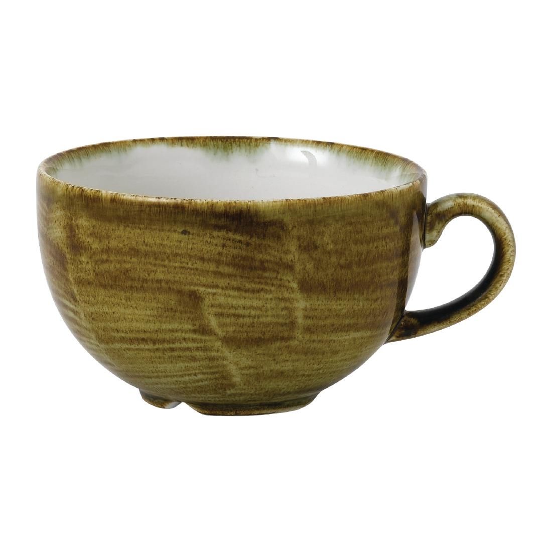 FJ937 Stonecast Plume Olive Cappuccino Cup 12oz (Pack of 12) JD Catering Equipment Solutions Ltd
