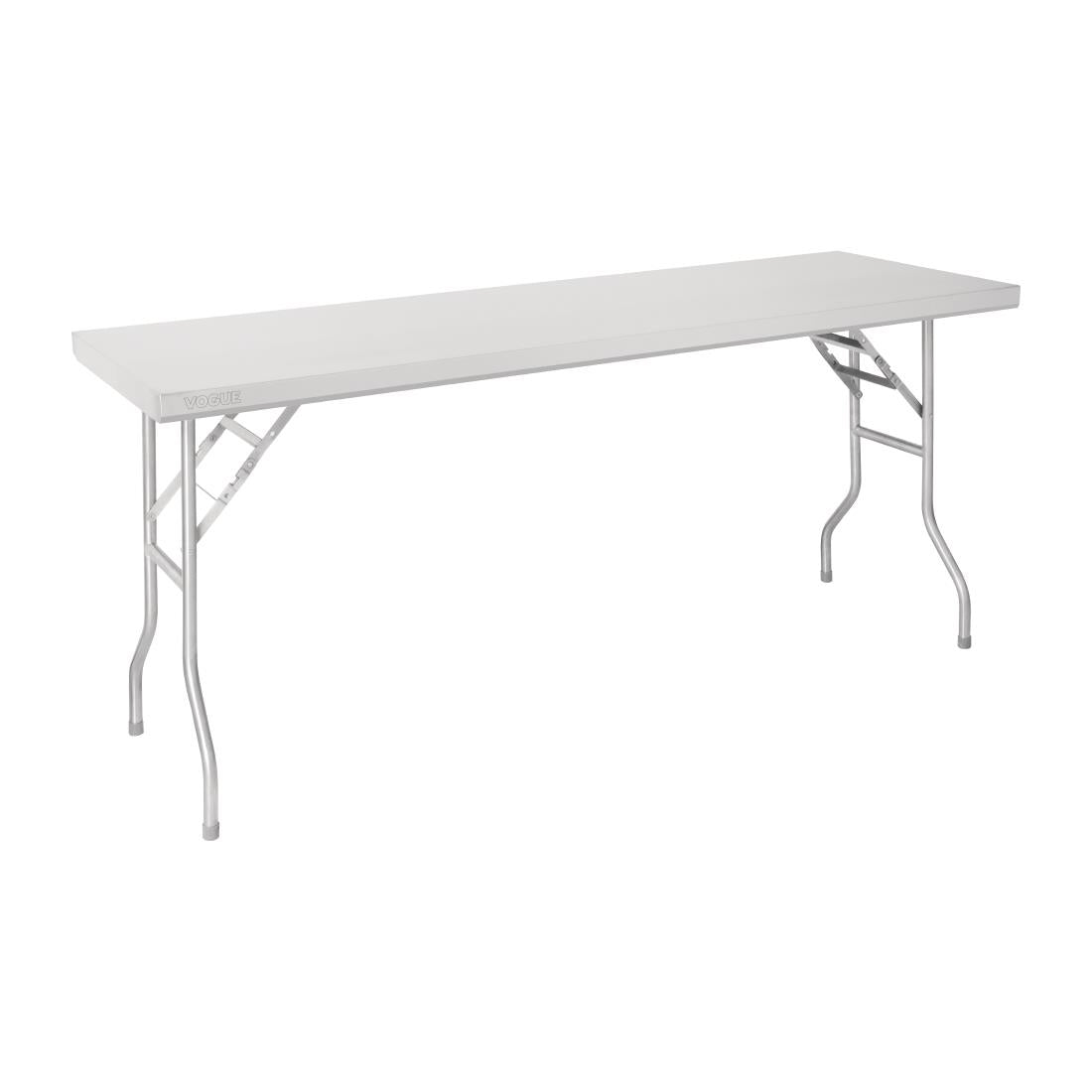 FN289 Vogue Stainless Steel Folding Work Table 1830x610x780 JD Catering Equipment Solutions Ltd