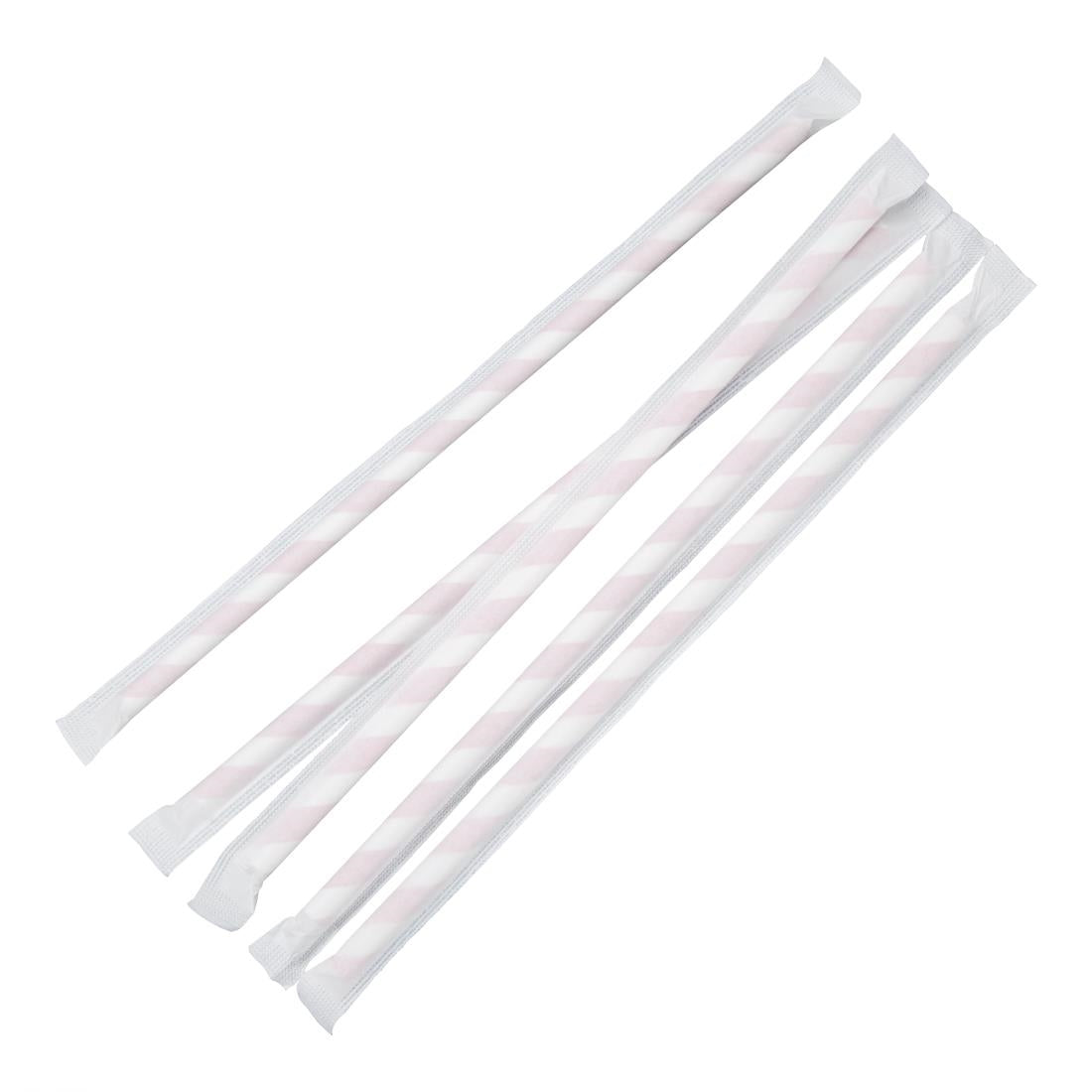 FP442 Fiesta Green Individually Wrapped Compostable Paper Straws Red Stripes (Pack of 250) JD Catering Equipment Solutions Ltd